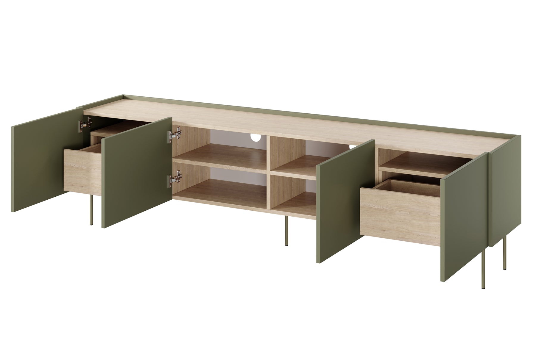 Mobile TV 4 ante 2 cassetti con piede in metallo Mars 220x60 cm