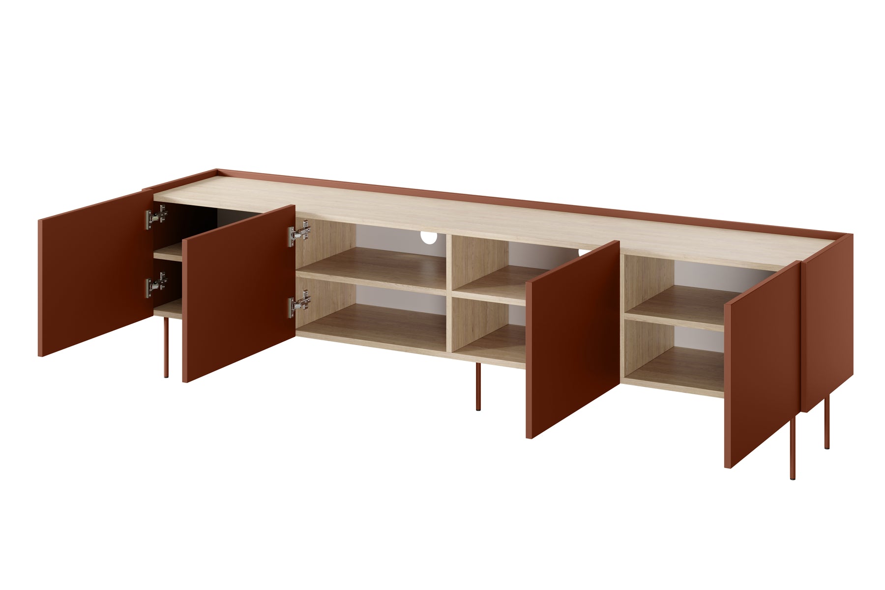 Mobile TV 4 ante con piede in metallo Mars 220x60 cm