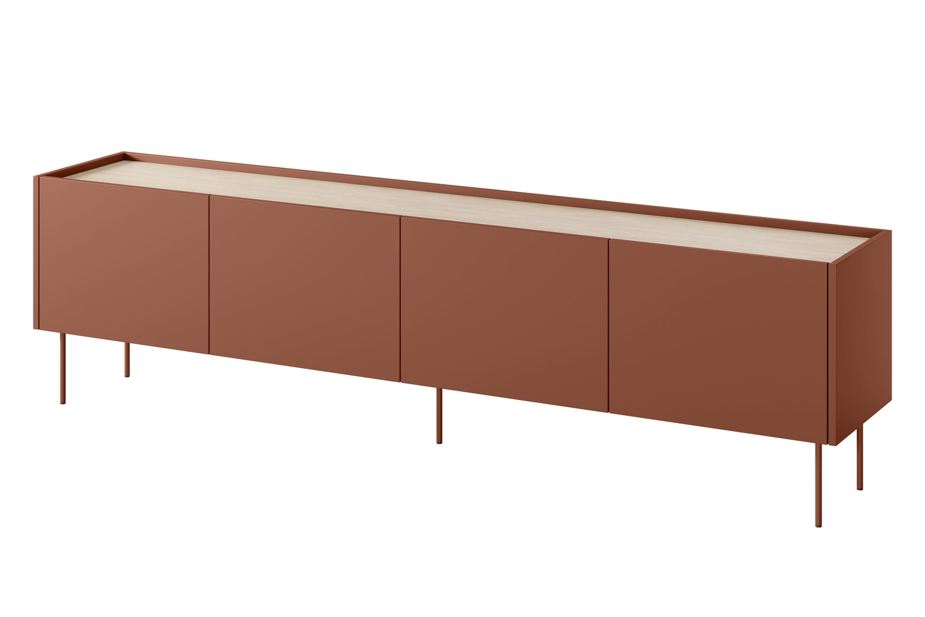 Mobile TV 4 ante 1 cassetto con piede in metallo Mars 220x60 cm