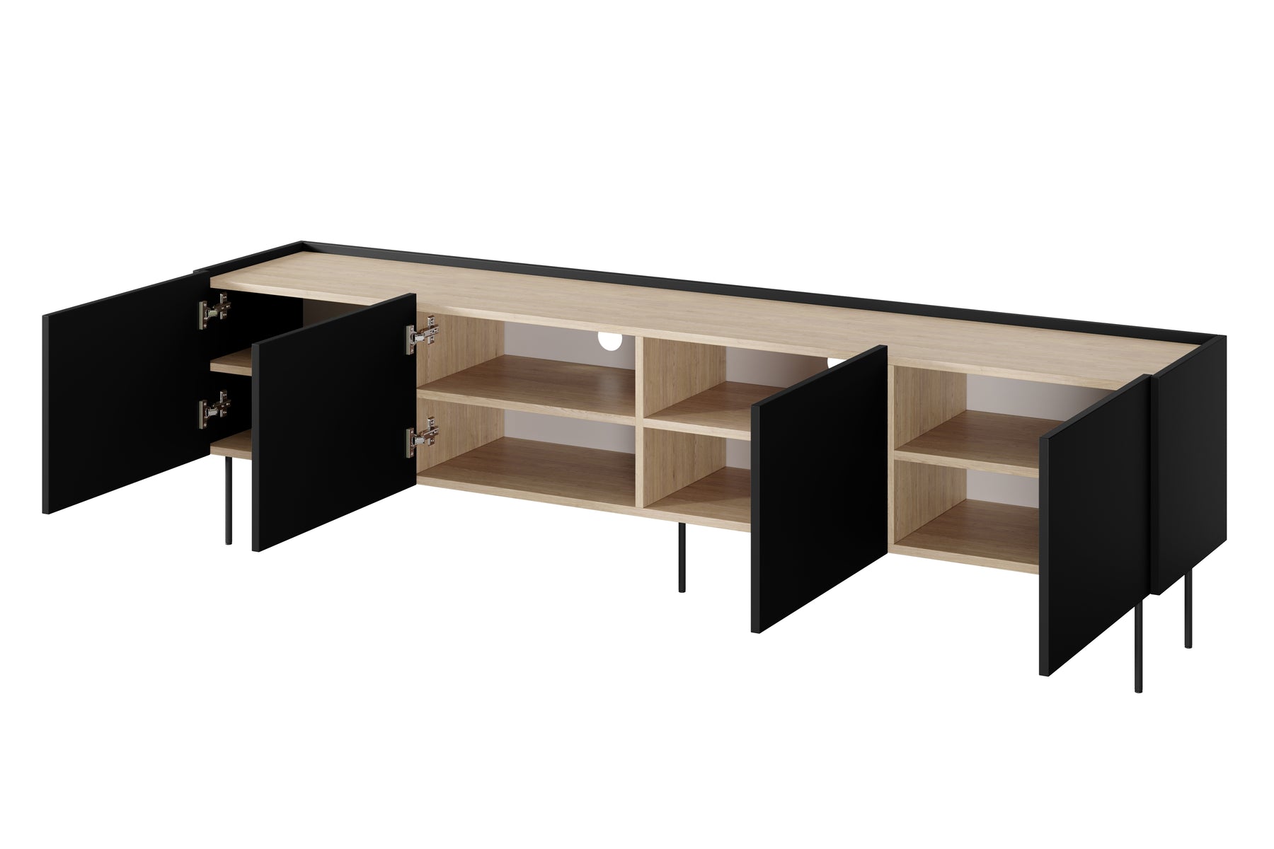 Mobile TV 4 ante con piede in metallo Mars 220x60 cm