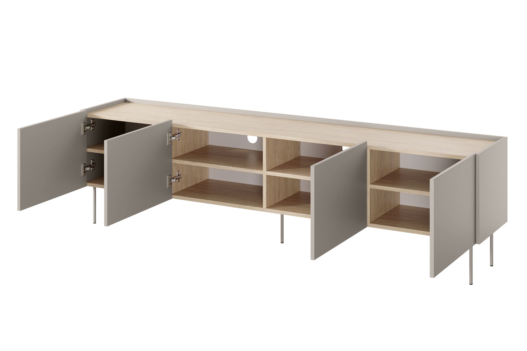 Mobile TV 4 ante con piede in metallo Mars 220x60 cm