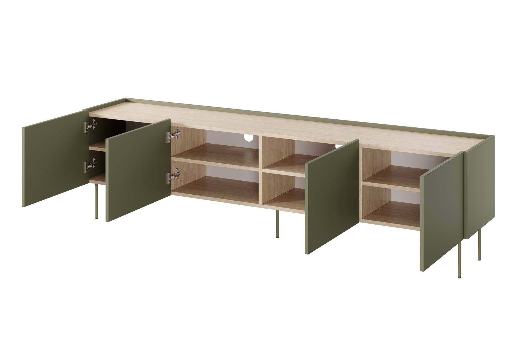 Mobile TV 4 ante con piede in metallo Mars 220x60 cm