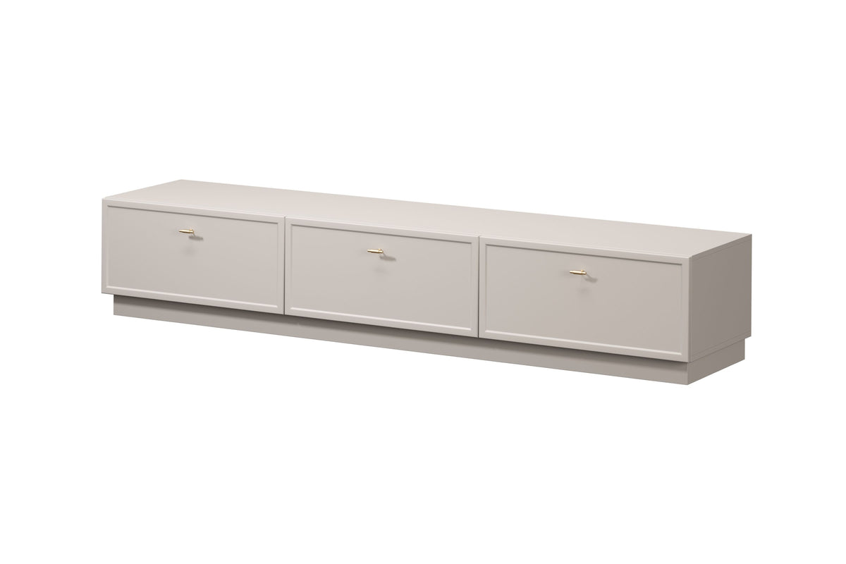 Mobile TV 1 anta 2 cassetti cashmere con maniglie oro Lora 200x45 cm