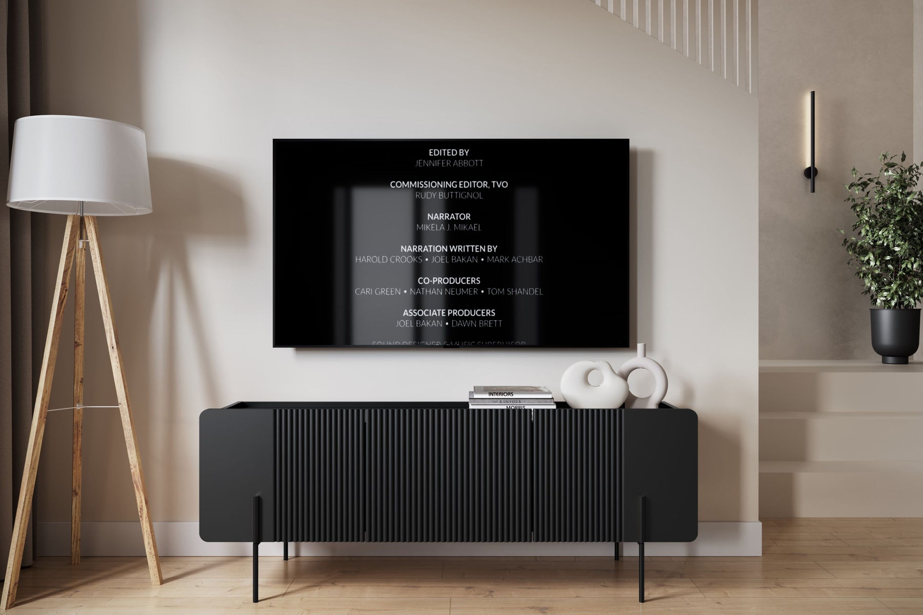 Mobile TV 2 ante 1 cassetto con piede in metallo Miami 150x57 cm