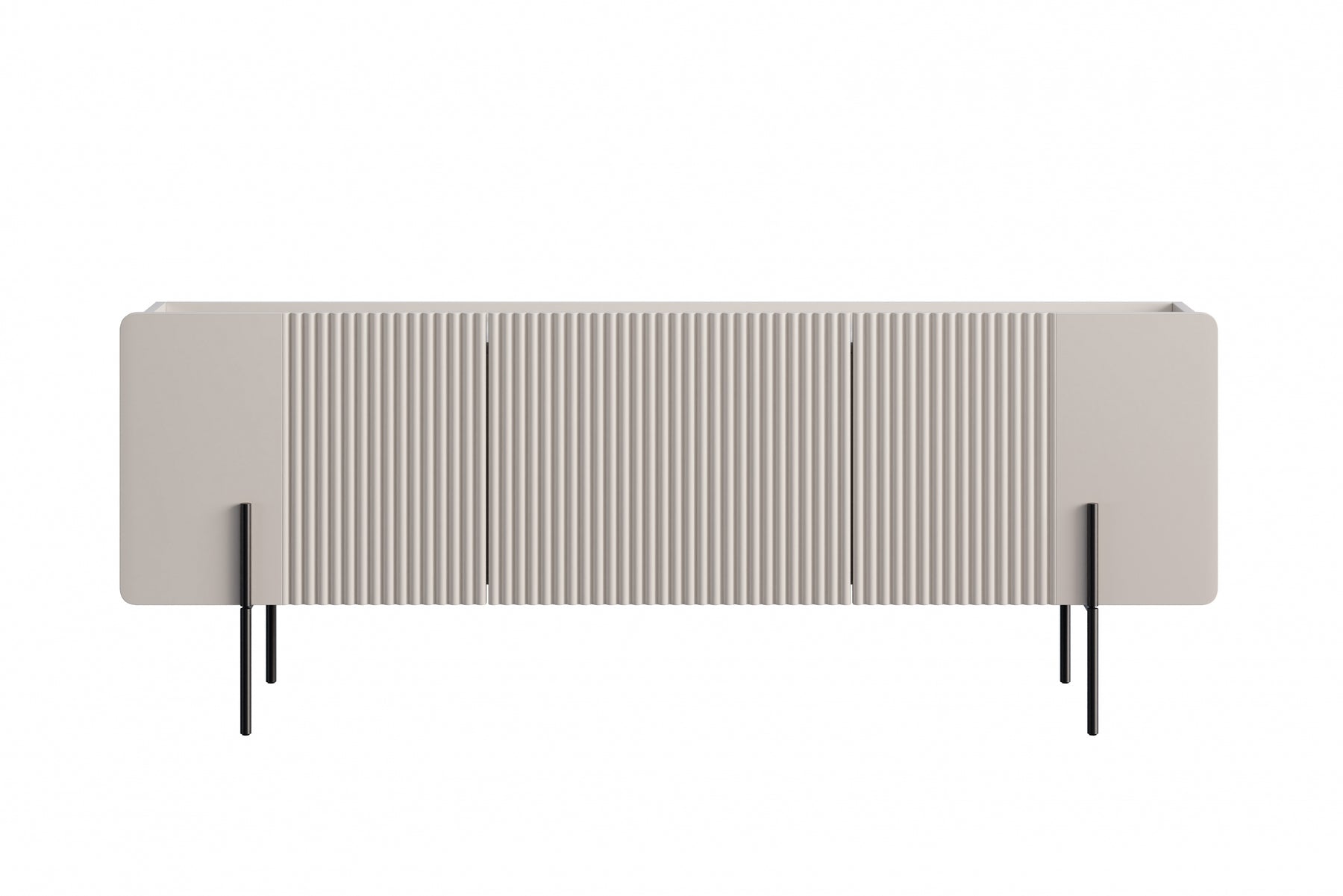 Mobile TV 2 ante 1 cassetto con piede in metallo cashmere Miami 150x57 cm