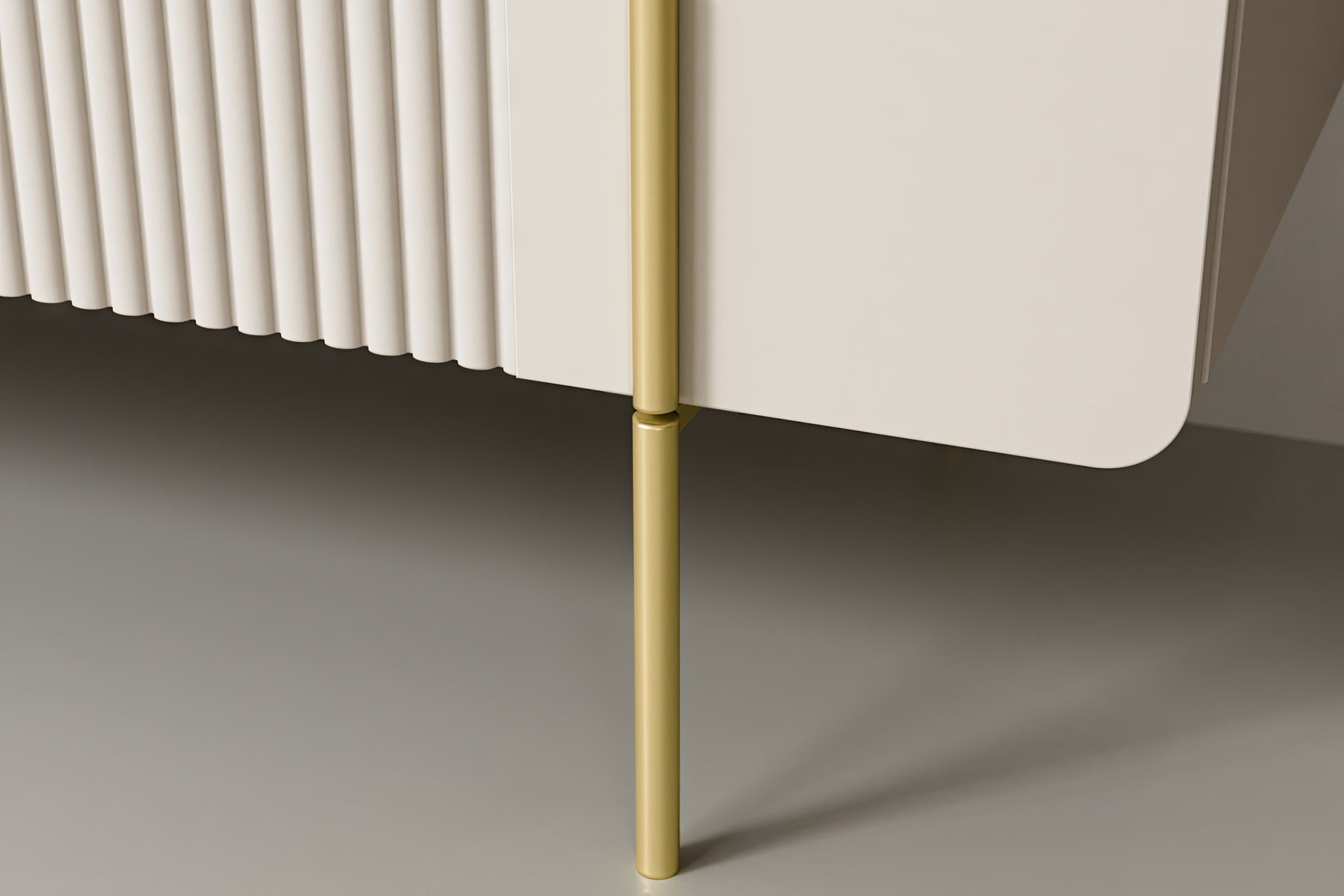 Mobile TV 2 ante 1 cassetto con piede in metallo cashmere Miami 150x57 cm