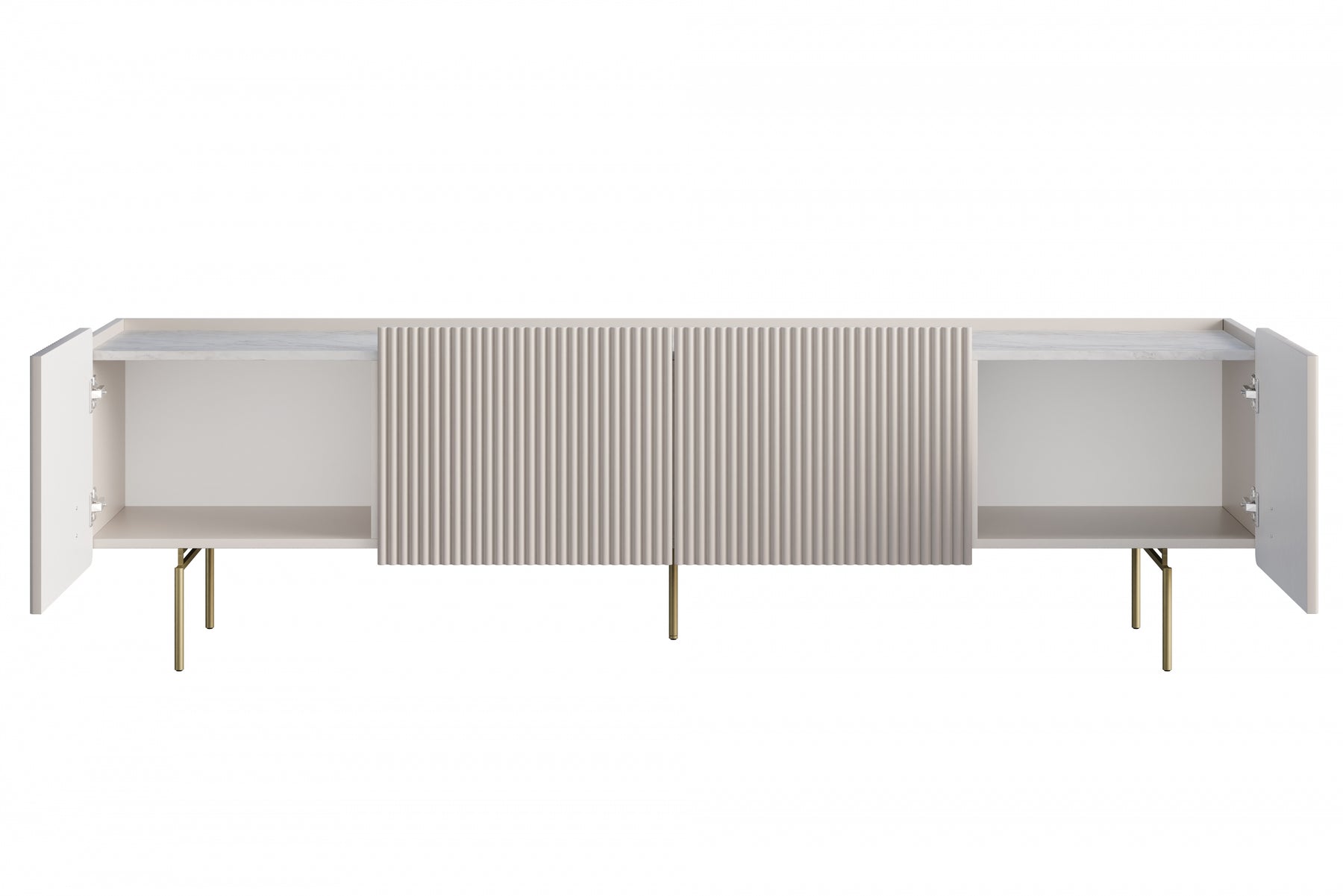 Mobile TV 2 ante 2 cassetti con piede in metallo cashmere Miami 200x57 cm