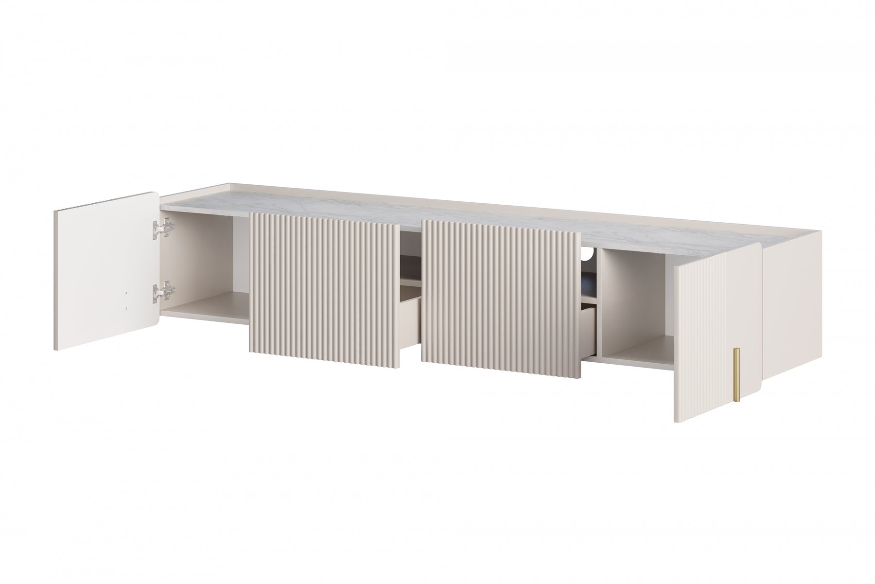 Mobile TV 2 ante 2 cassetti sospeso cashmere Miami 200x40 cm