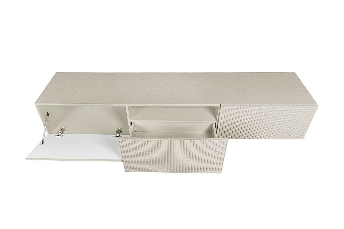 Mobile TV sospeso con 2 ante a ribalta 1 cassetto Nicole 200x45 cm