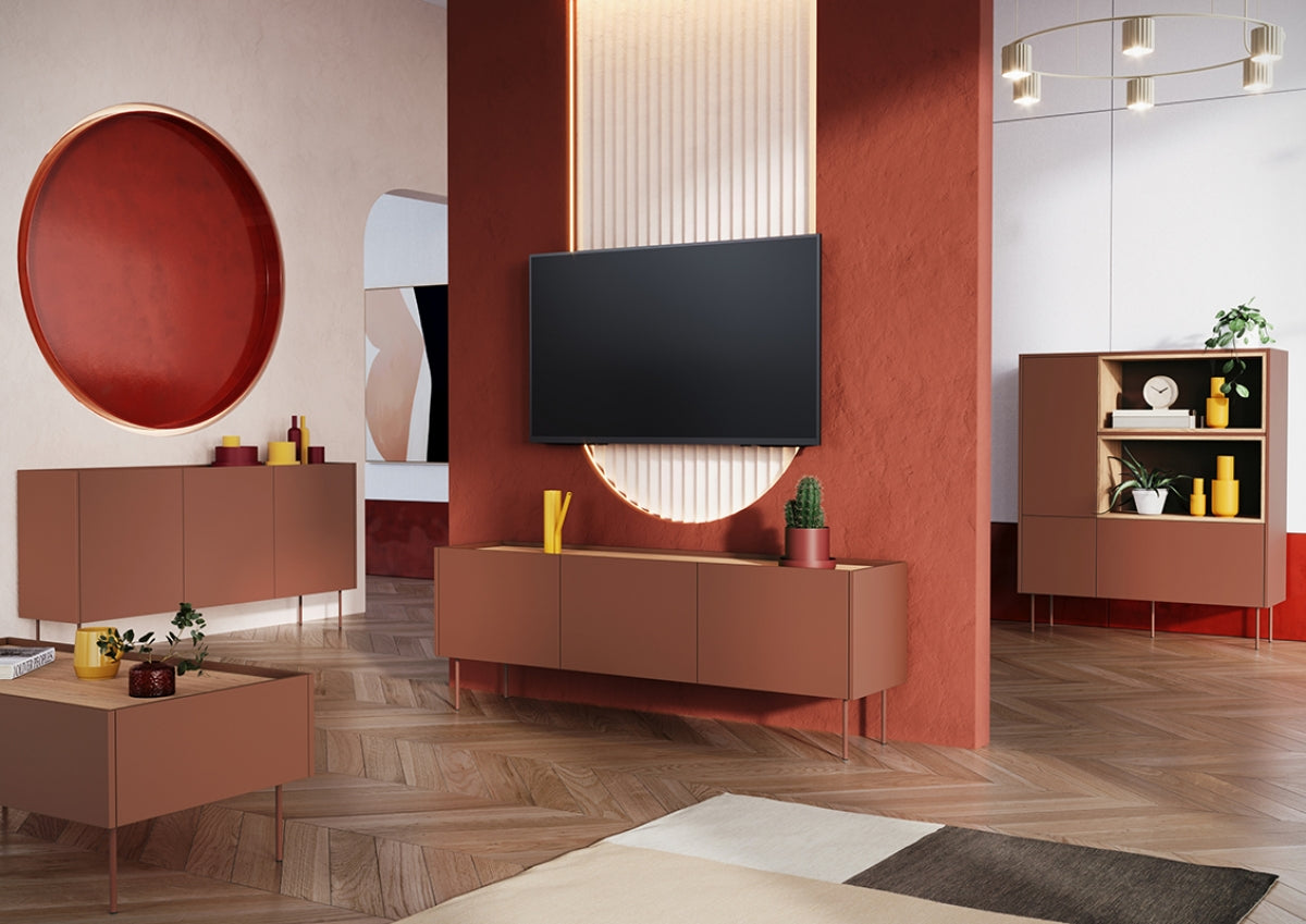 Mobile TV 3 ante 1 cassetto con piede in metallo Mars 170x60 cm