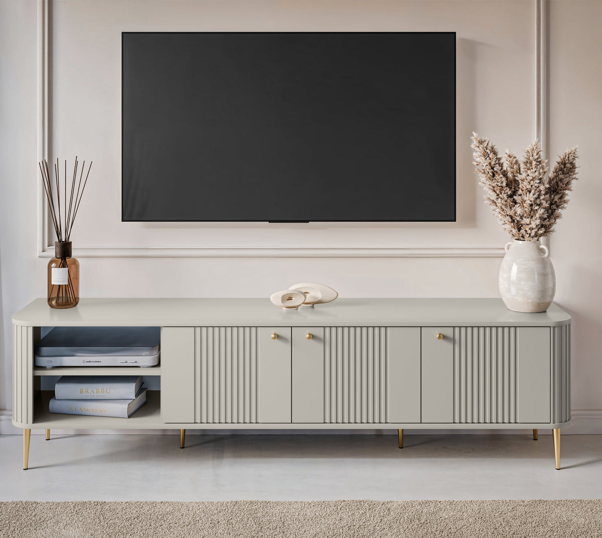 Mobile TV 3 ante con piede in metallo Liberty 187x51 cm