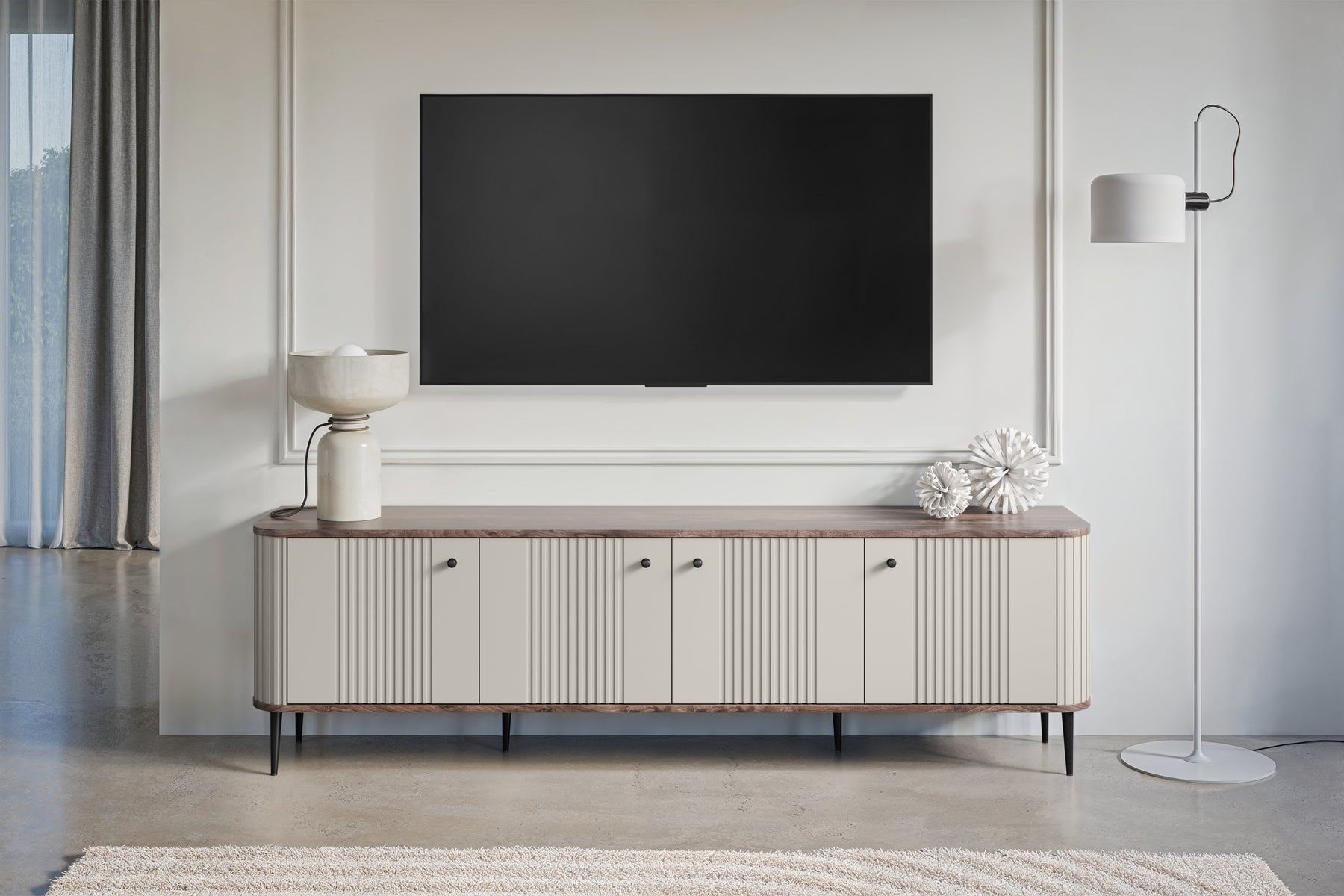 Mobile TV 4 ante con piede in metallo Liberty 187x51 cm