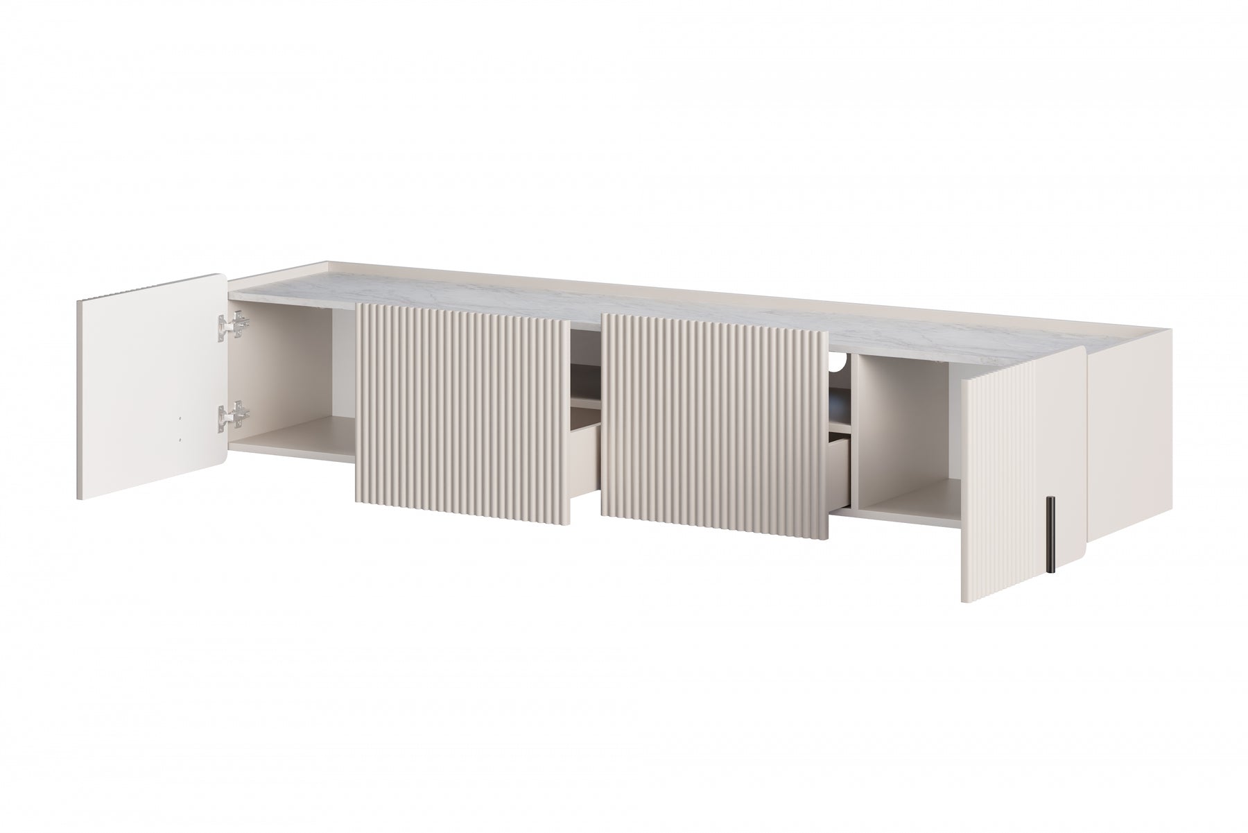 Mobile TV 2 ante 2 cassetti sospeso cashmere Miami 200x40 cm