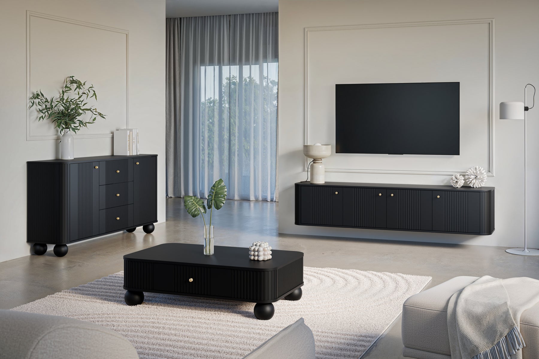 Mobile TV 4 ante sospeso Liberty 187x36 cm