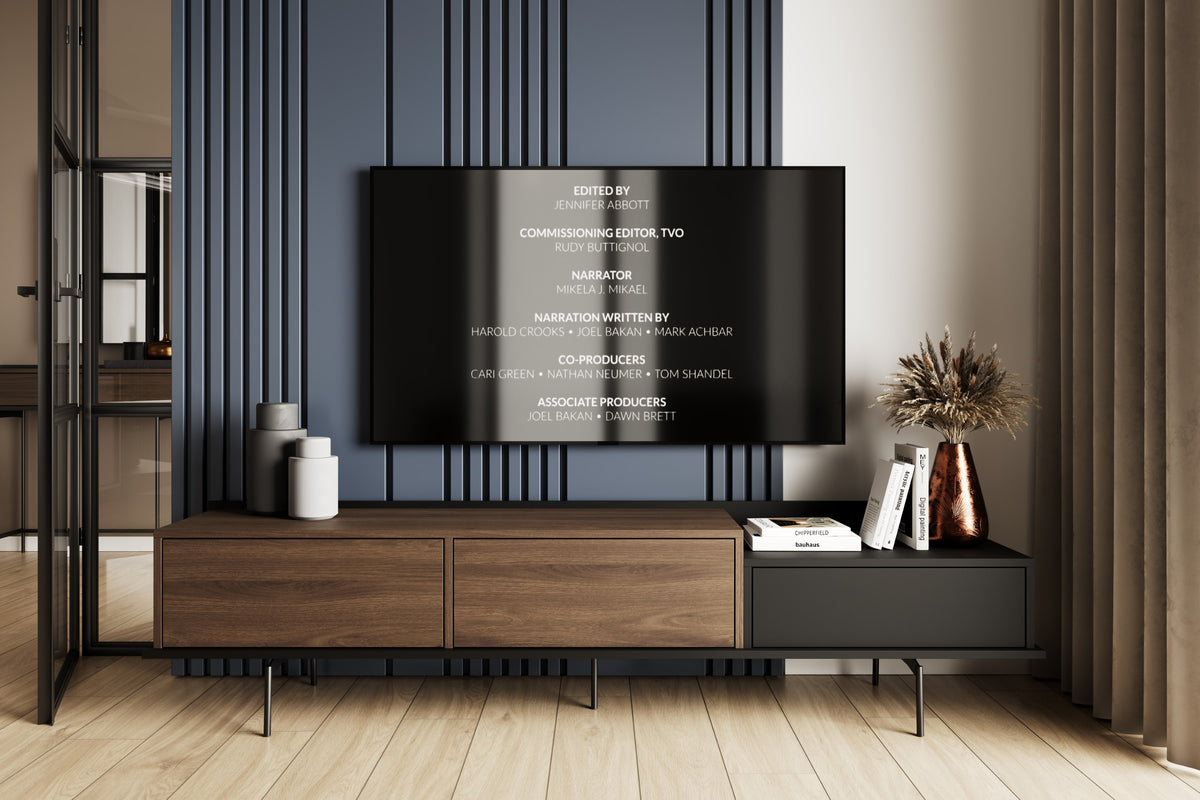 Mobile TV 4 ante e 1 cassetto in metallo Zoa 200 x 47 cm