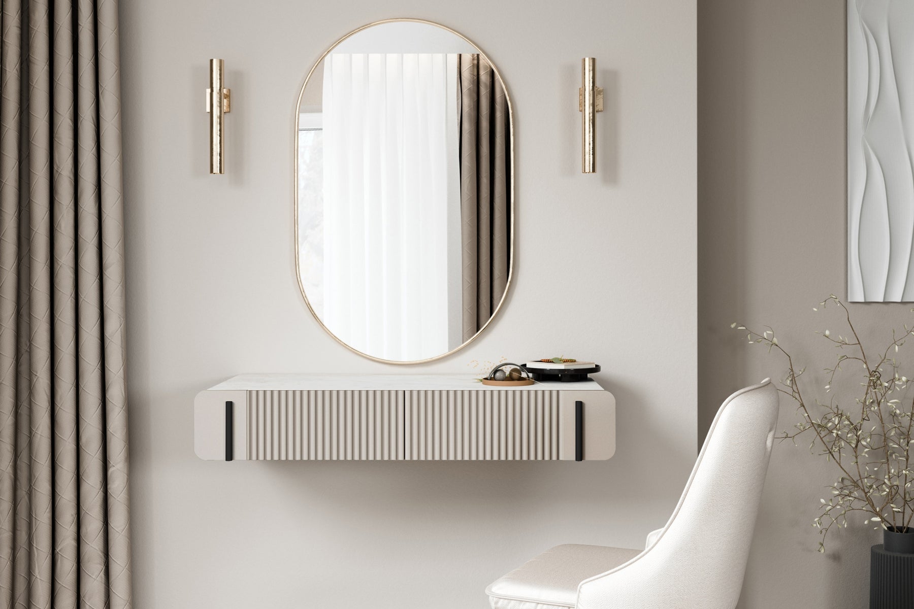 Consolle sospesa 2 cassetti Miami 100x17 cm