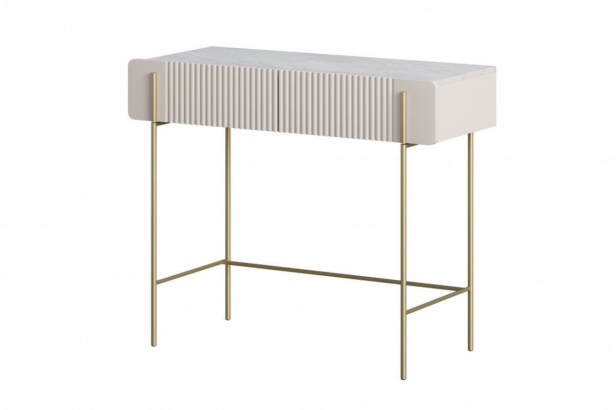 Consolle 2 cassetti con gambe in metallo Miami 100x85 cm