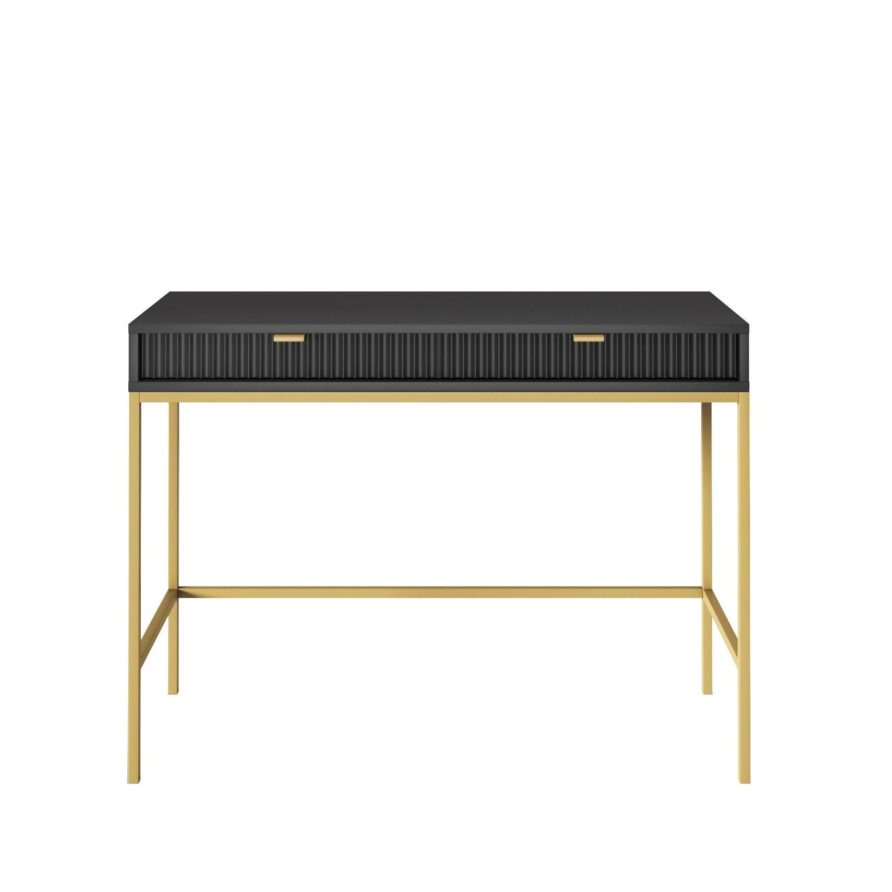 Consolle con piedi in metallo 2 cassetti in legno laminato Miseno 104x78 cm
