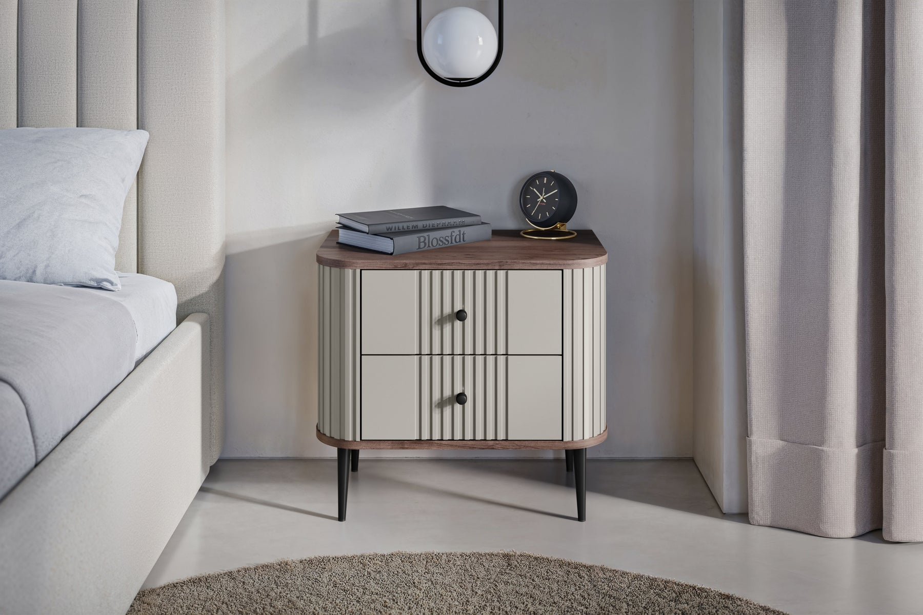 Set di 2 comodini 2 cassetti Liberty 58x51 cm