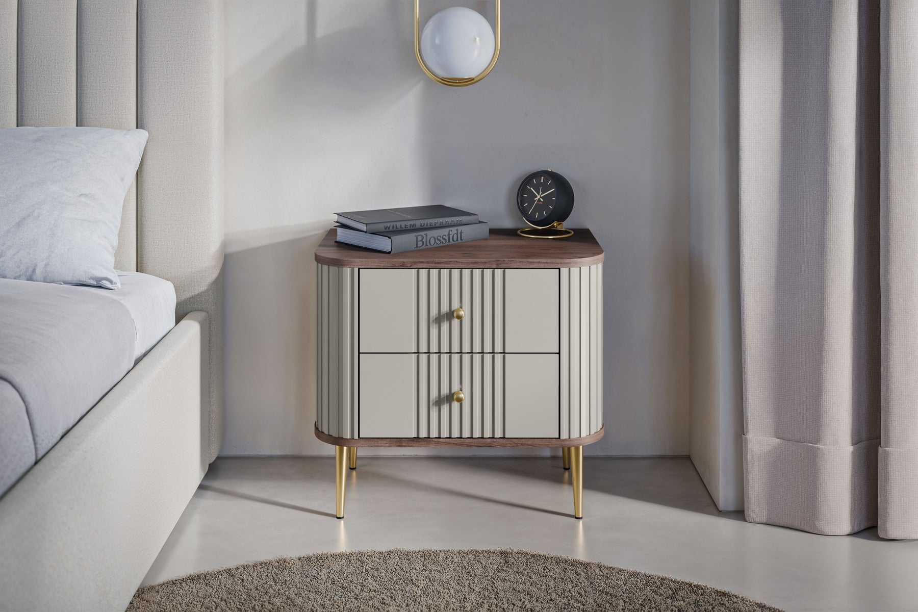 Set di 2 comodini 2 cassetti Liberty 58x51 cm