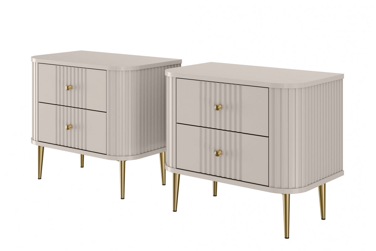 Set di 2 comodini 2 cassetti Liberty 58x51 cm