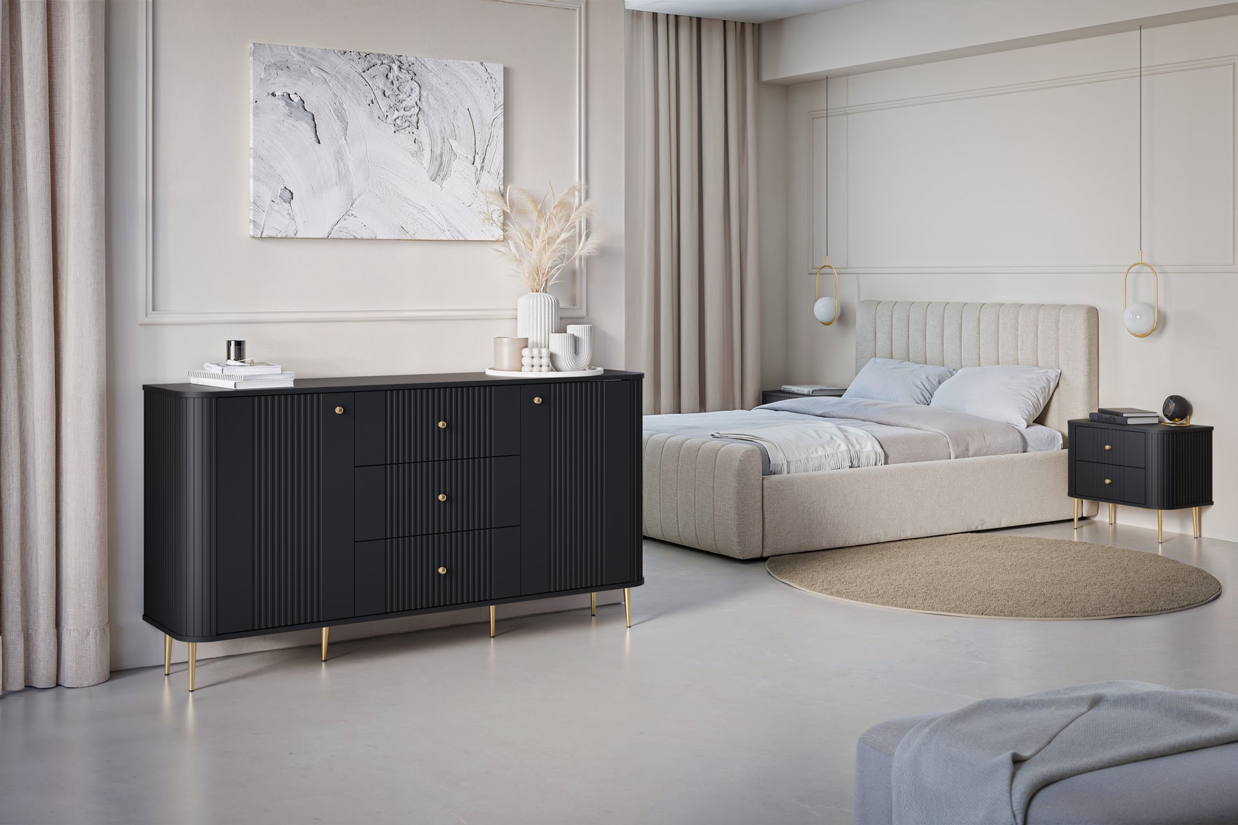 Set di 2 comodini 2 cassetti Liberty 58x51 cm