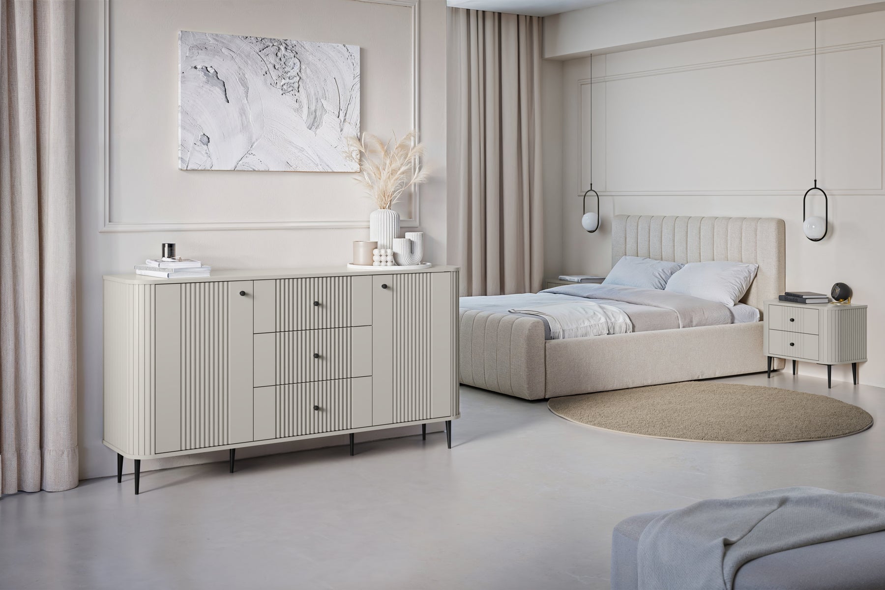 Set di 2 comodini 2 cassetti Liberty 58x51 cm
