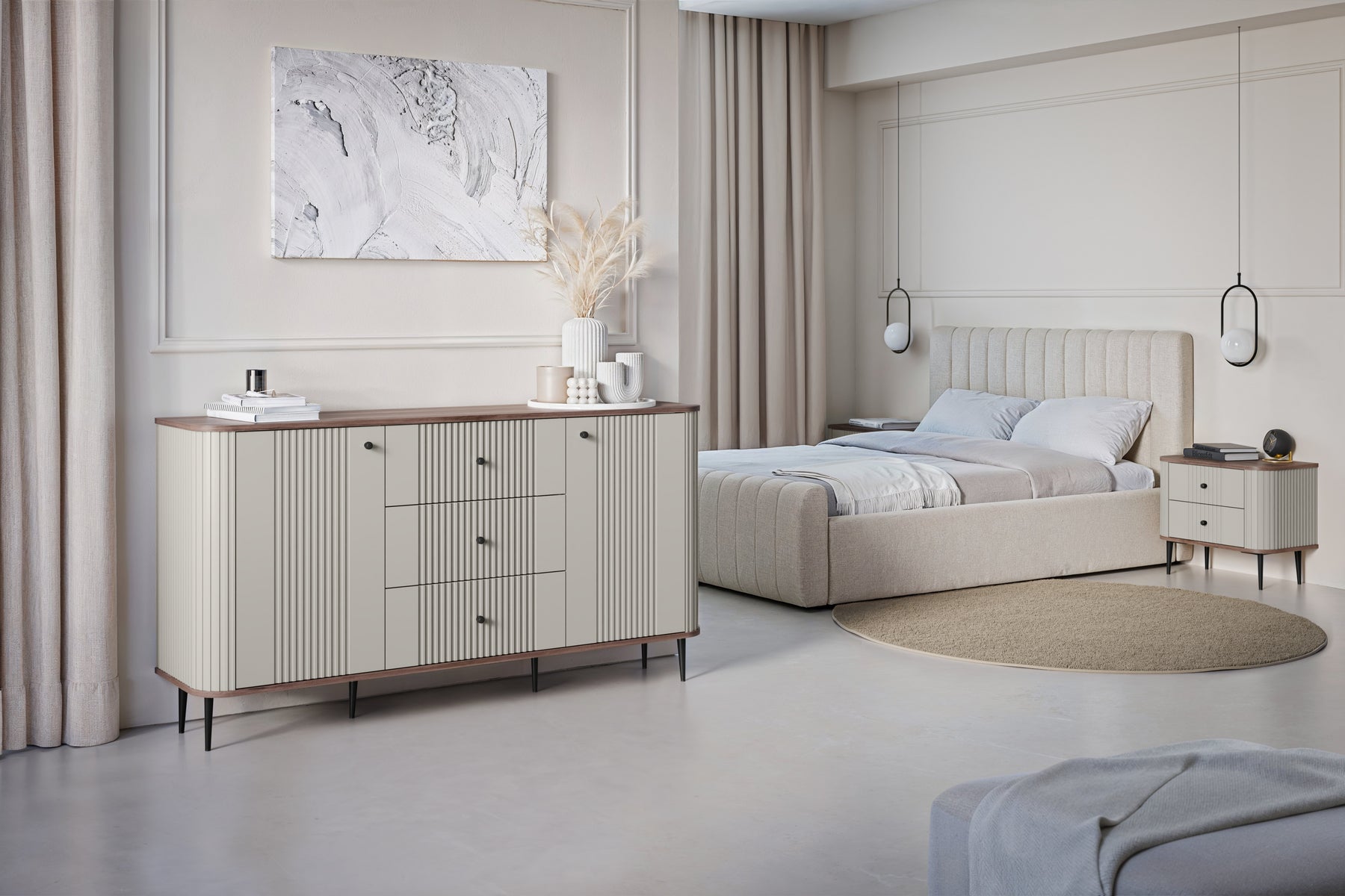 Set di 2 comodini 2 cassetti Liberty 58x51 cm