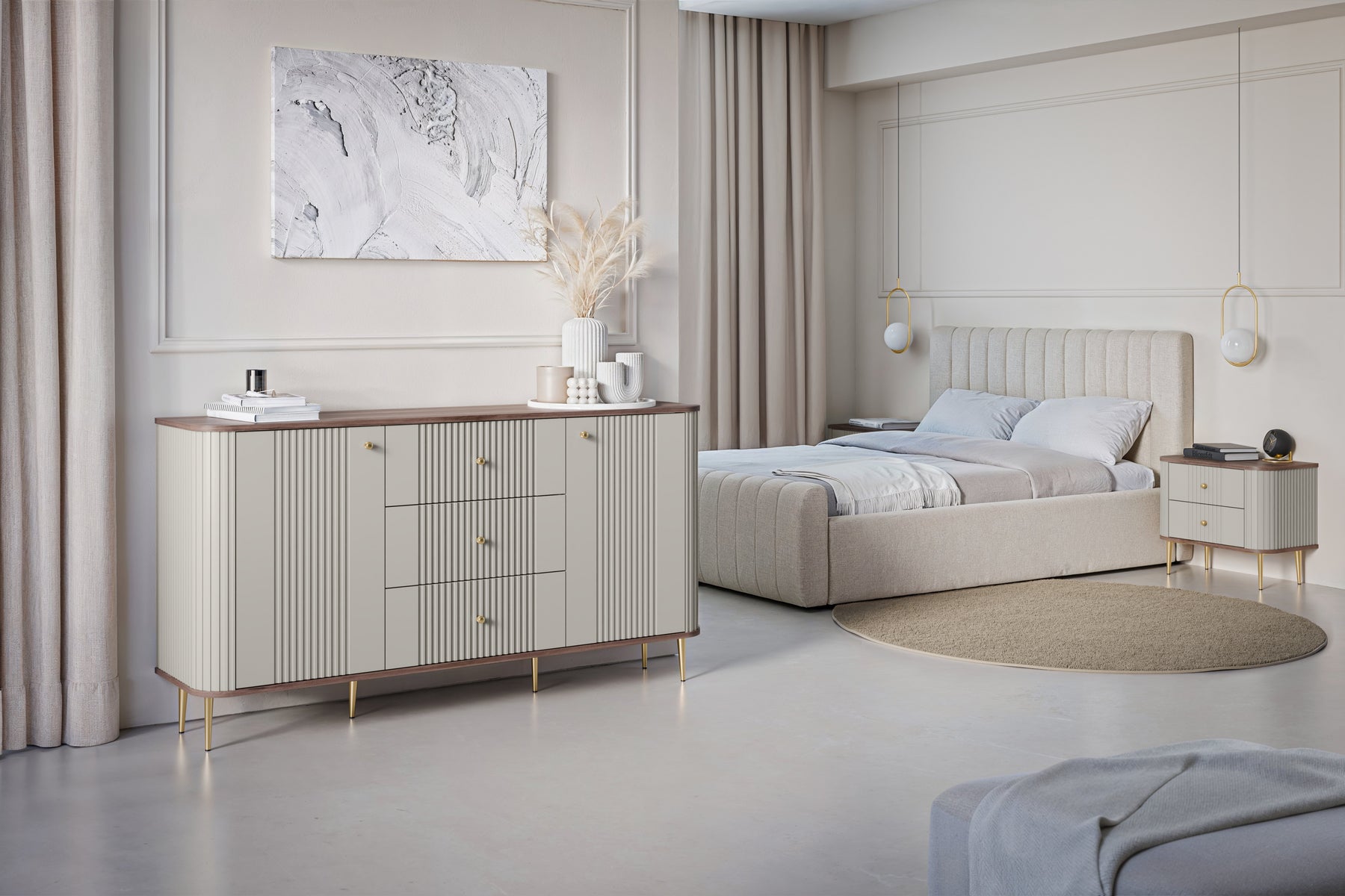 Set di 2 comodini 2 cassetti Liberty 58x51 cm