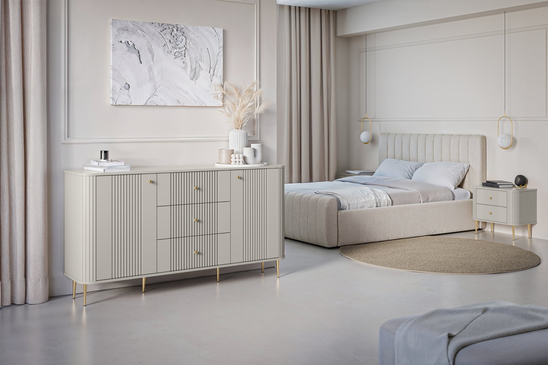 Set di 2 comodini 2 cassetti Liberty 58x51 cm