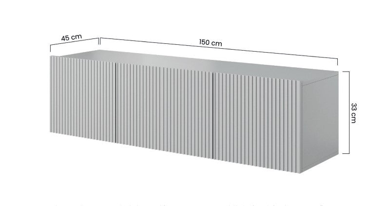 Mobile TV sospeso cachemire con 2 ante a ribalta 1 cassetto Nicole 150x45 cm