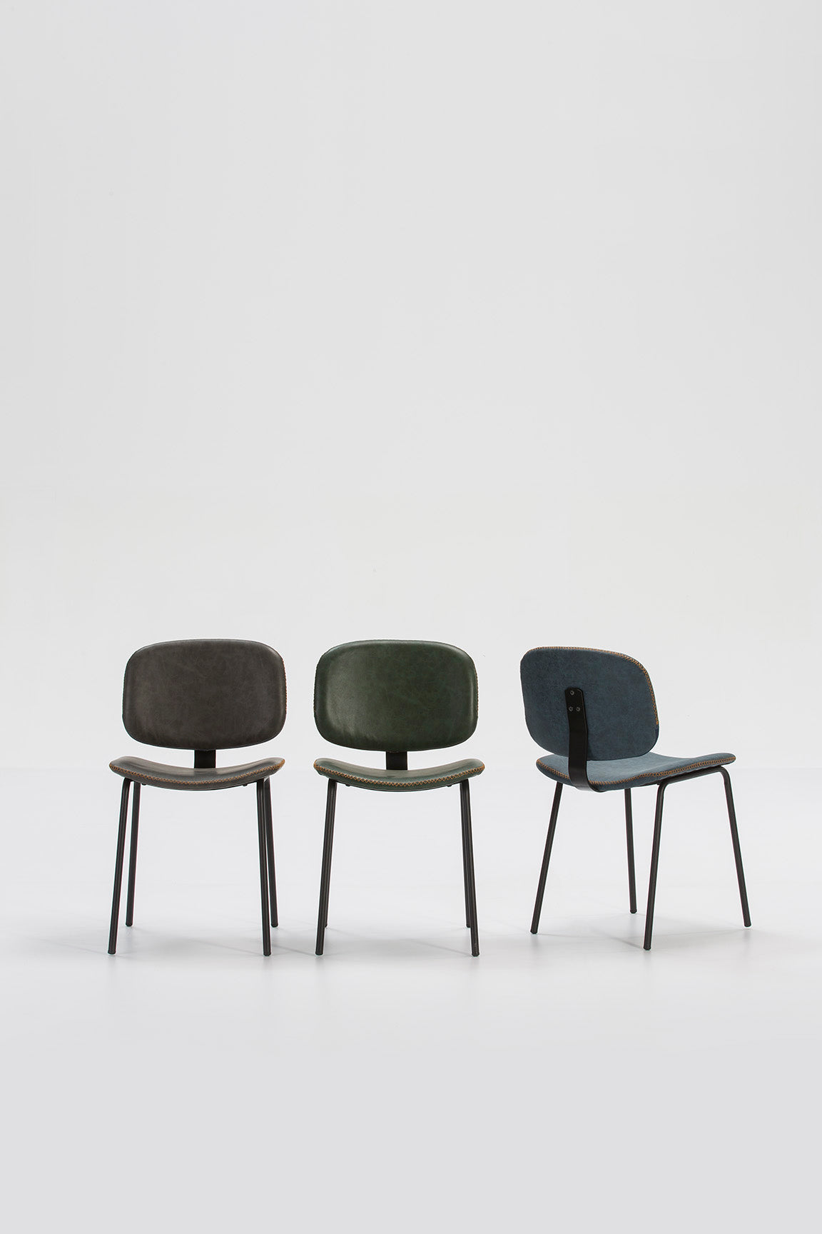 Set 2 sedie in ecopelle verde Tatorba 45x48 h52 cm