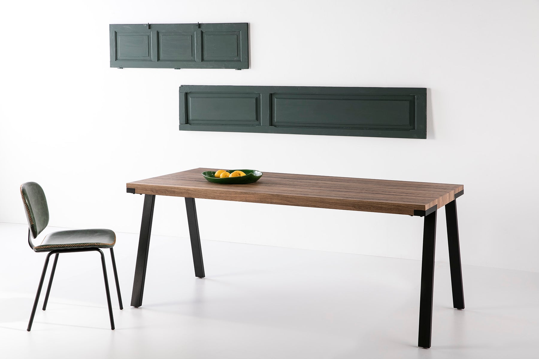 Set 2 sedie in ecopelle verde Tatorba 45x48 h52 cm
