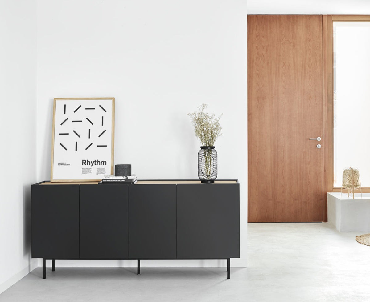 Madia 4 ante nero Arista di Teulat 165x40 cm