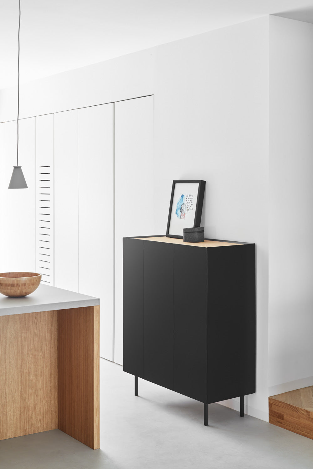 Credenza 3 ante nero Arista di Teulat 95x120 cm