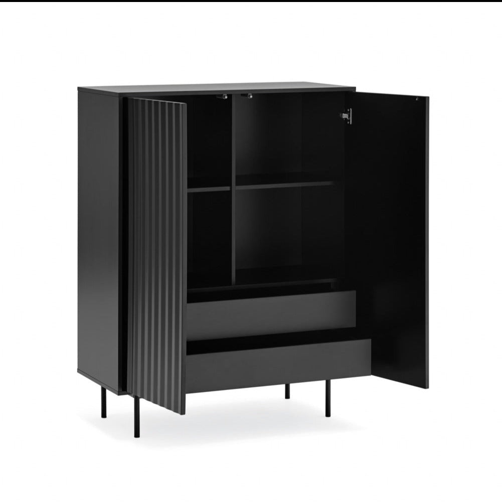 Credenza moderna nera 2 ante Sierra di Teulat 97x130 cm