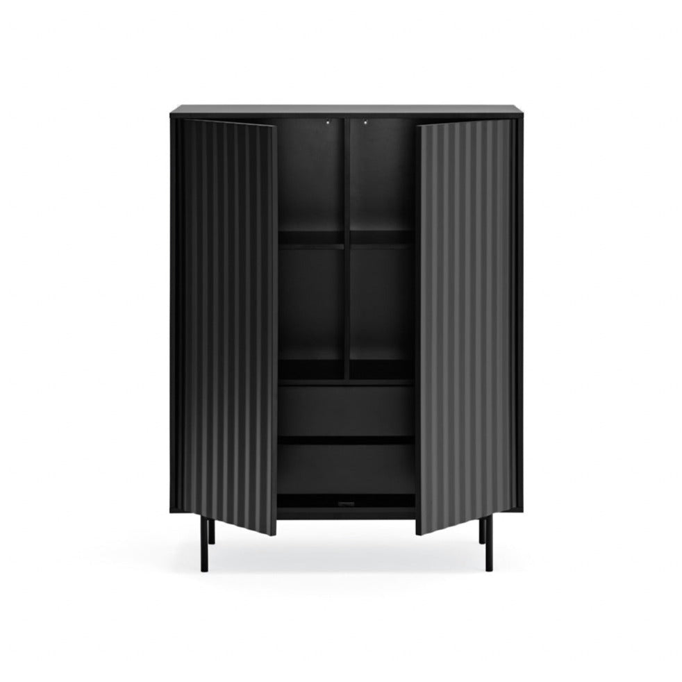 Credenza moderna nera 2 ante Sierra di Teulat 97x130 cm