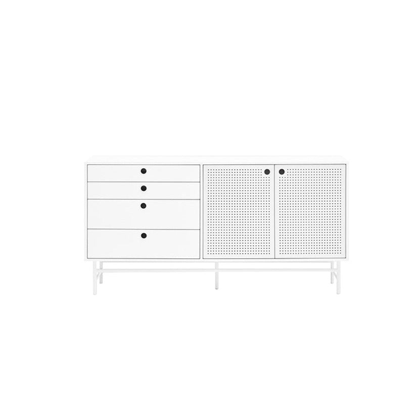 Madia 4 cassetti 2 ante bianco Punto di Teulat 150x47 cm