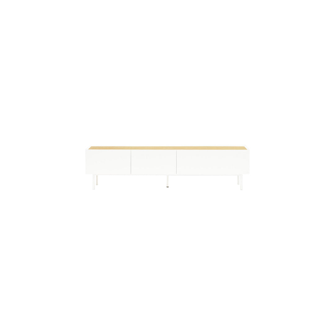 Mobile TV 2 cassetti anta ribalta bianco Arista di Teulat 180x40 cm