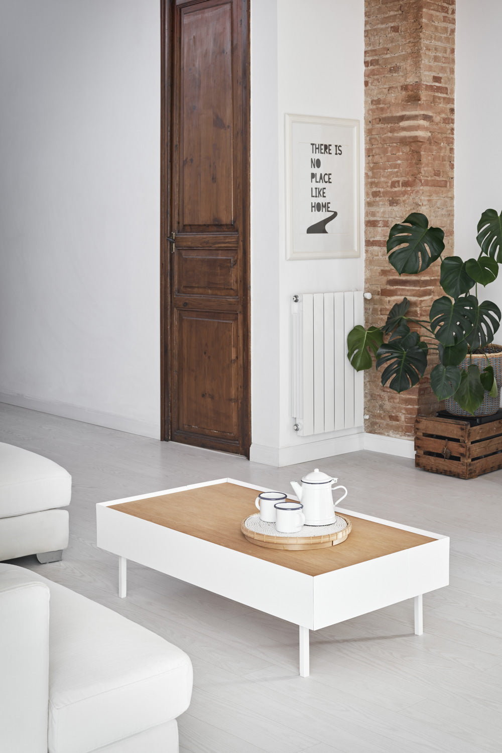 Tavolino per soggiorno rettangolare bianco Arista di Teulat 110x60 cm