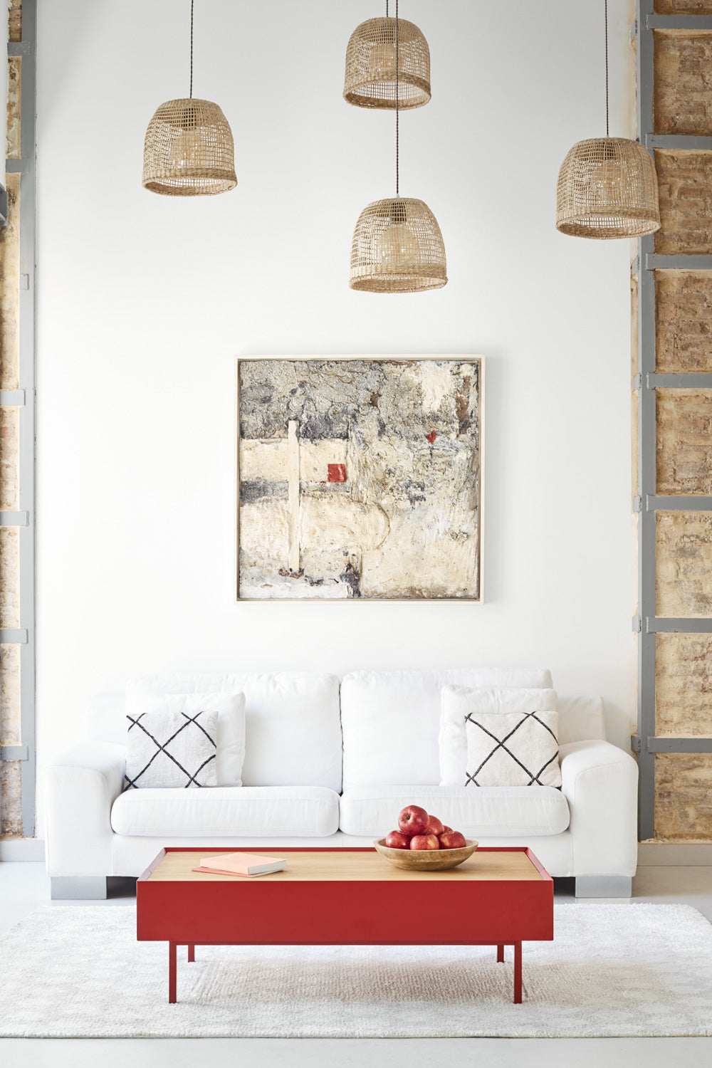 Tavolino per Soggiorno rosso Arista Teulat 110x60 cm