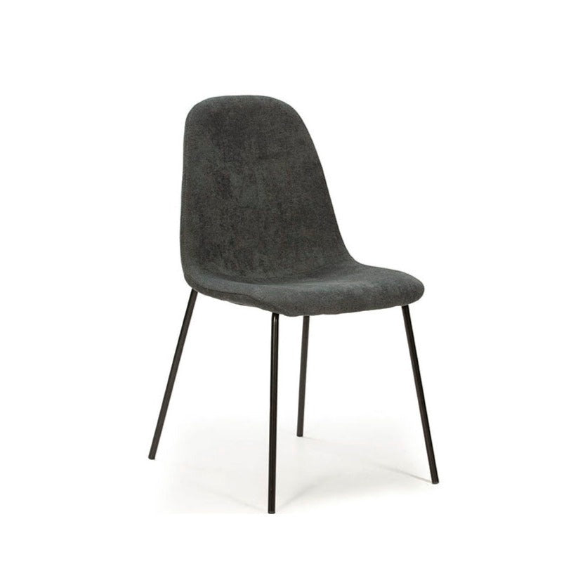 Set 4 Sedia in tessuto Grigio con piedi in metallo - Tione