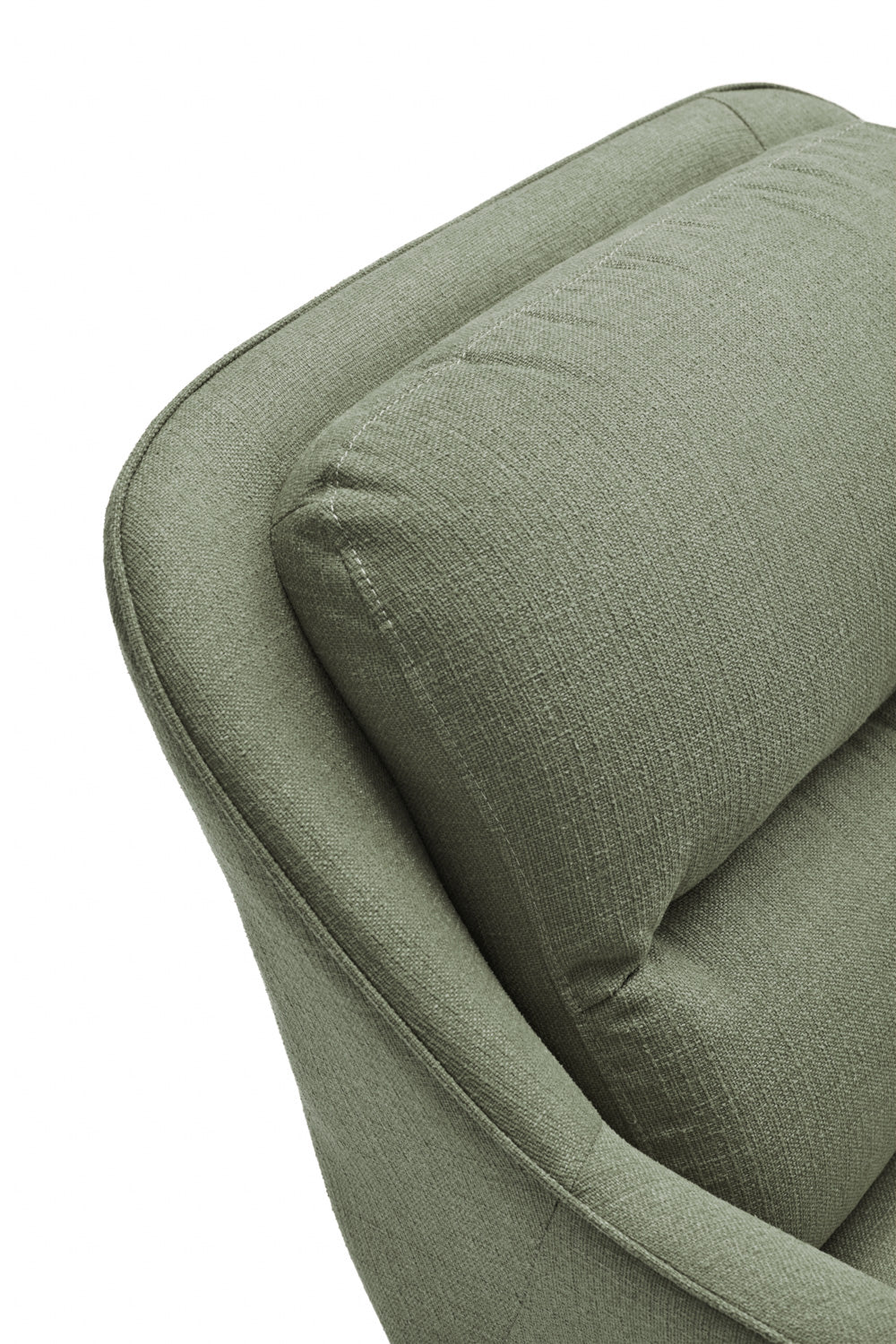 Poltrona moderna con braccioli in tessuto verde Sadira