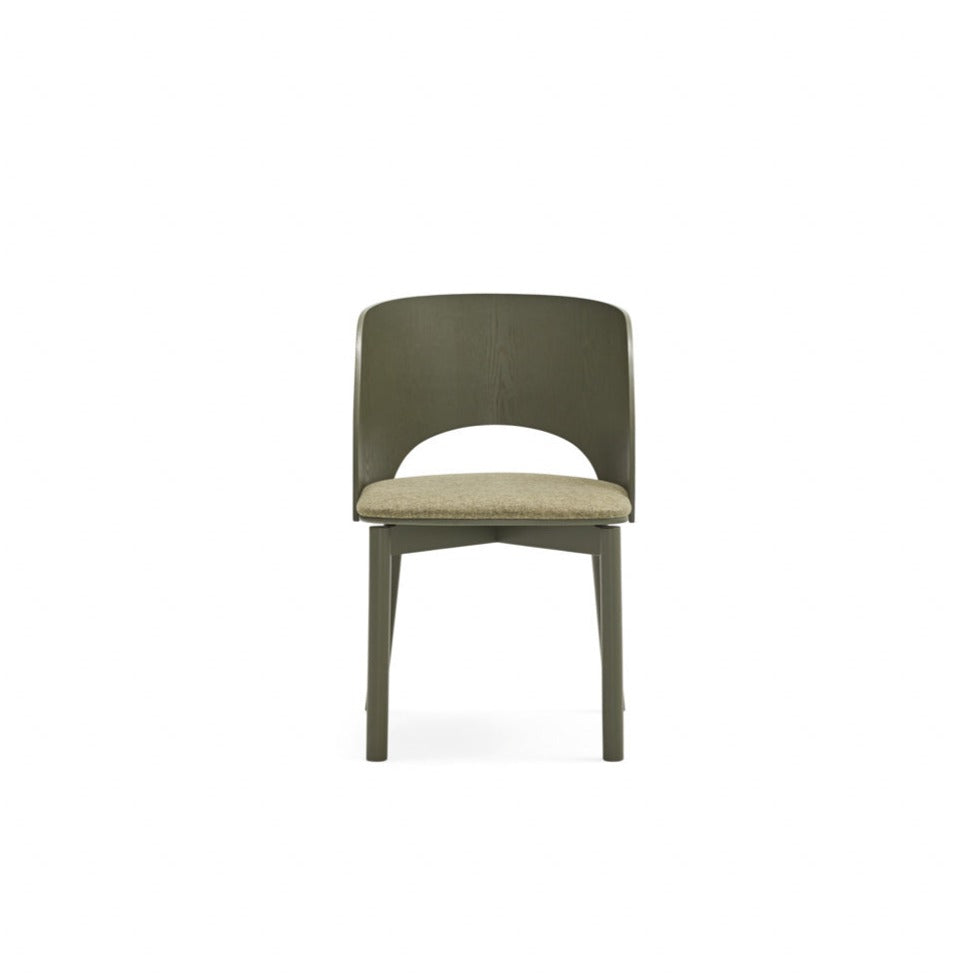 Set 2 sedie in frassino verde oliva Dam 50x78 h45 cm