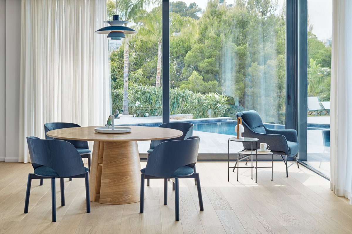 Set 2 sedie in frassino blu Dam 50x78 h45 cm