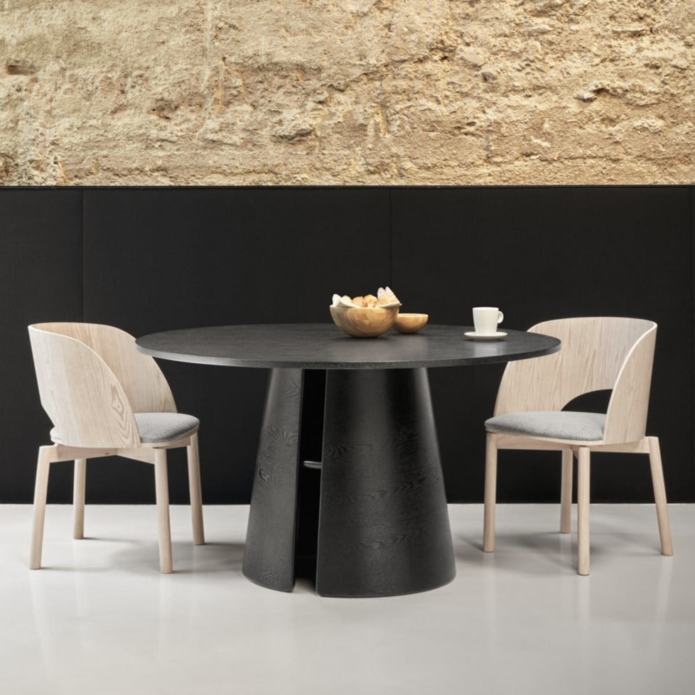 Set 2 sedie in frassino naturale e seduta grigio chiaro Dam 50x78 h45 cm