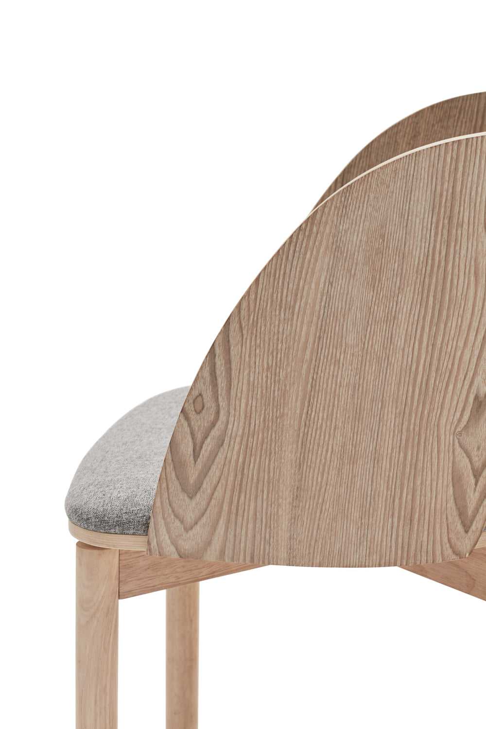 Set 2 sedie in frassino naturale e seduta grigio chiaro Dam 50x78 h45 cm