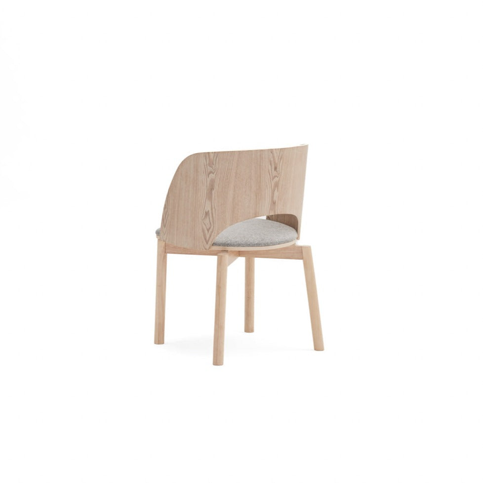 Set 2 sedie in frassino naturale e seduta grigio chiaro Dam 50x78 h45 cm