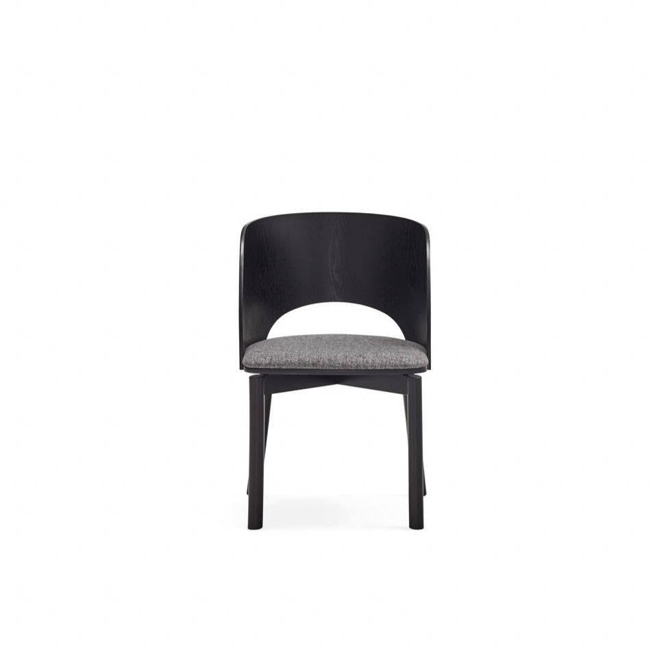 Set 2 sedie in frassino nero Dam 50x78 h45 cm