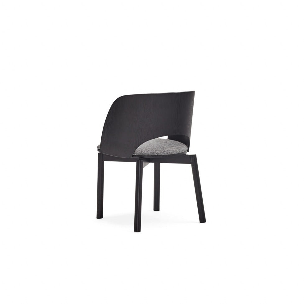 Set 2 sedie in frassino nero Dam 50x78 h45 cm
